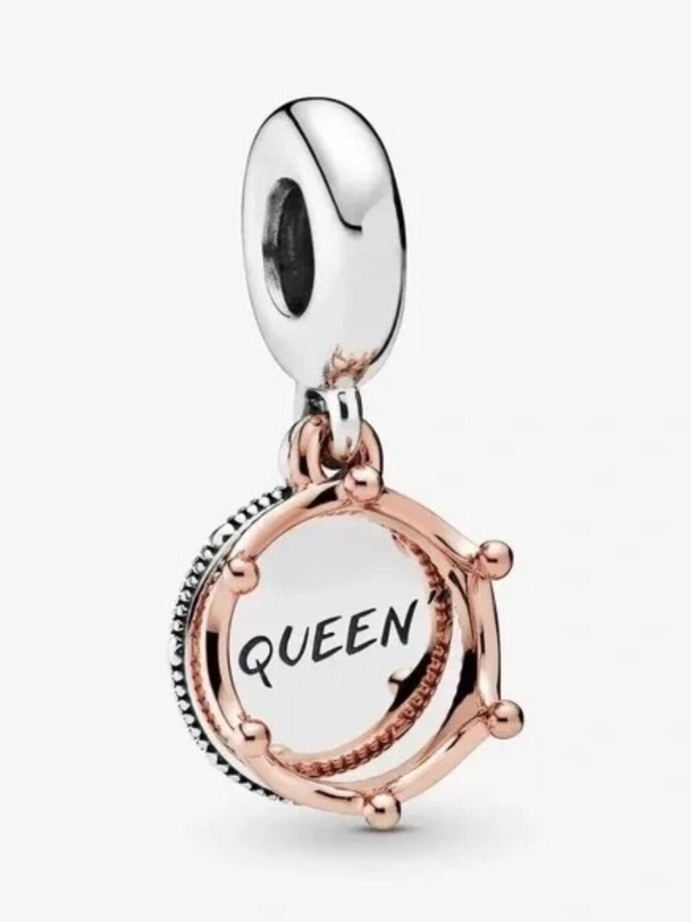 Pandora Rose Gold and Silver Queen Dangle Charm